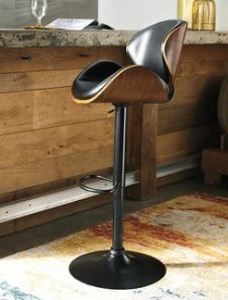 lot 19524 image: Strick & Bolton Harley Adjustable Height Matte Black Bar Stool- Retail$115.99