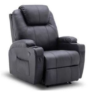 lot 19535 image: Mcombo Faux Leather Power Recliner Chair with Massage and Heat- Retail$703.49