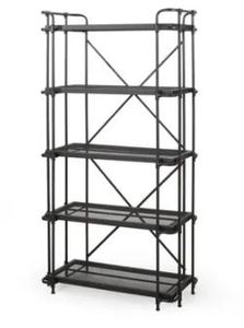 lot 19543 image: Blackfoot Industrial 5-Shelf Iron Mesh Bookcase by Christopher Knight Home- Retail$244.99
