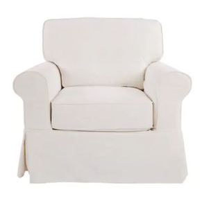 lot 19548 image: Ivory- Porch & Den Zuni Arm Chair with Removable Slip Cover- Retail$581.04 (Matches Lot #19685)