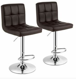 lot 19568 image: Two Brown Leather Bar Stool Chairs HW66492