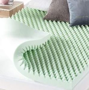 lot 19569 image: 4 Inch Egg Crate Memory Foam Mattress Topper with Calming Aloe Infusion- Retail$157.49