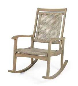 lot 19578 image: Lucas Outdoor Rustic Wicker Rocking Chair by Christopher Knight Home- Retail$169.99