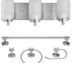 lot 19609 image: CARLA 5-PIECE BRUSHED NICKEL BATHROOM (421-36841694-000-000)
