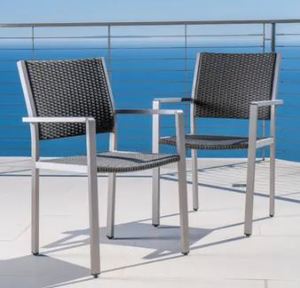 lot 19633 image: CABE CORAL OUTDOOR RECTANGLE CHAIRS ( ITEM # 60449.09) GREY