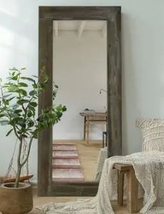 lot 19639 image: Nneutypechic Wooden Full Length Mirror Charcole Color SKU JJ01326WAG