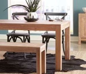 lot 19658 image: Grain Wood Furniture Solid Pine Montauk Dining Table- Retail$553.49