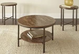 lot 19692 image: Sonoma Distressed Brown 3-piece Occasional Table Set by Greyson Living- Retail$249.49
