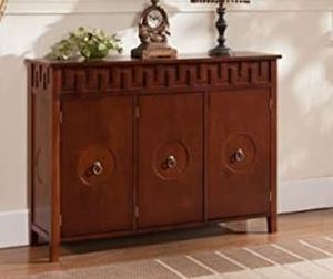 lot 19715 image: Kings Brand Furniture Wood Console Sideboard Buffet Table with Storage, Walnut