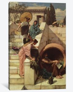lot 19722 image: iCanvas Diogenes 1882  by John William Waterhouse Canvas Print