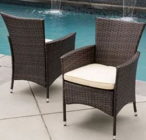 lot 19643 image: Tustin Outdoor AcaciaWicker Dining Chairs