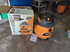 lot 1027 image: RIDGID 14 Gallon 6.0-Peak HP NXT WetDry Shop Vacuum with Fine Dust Filter, Hose and Accessories