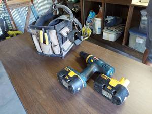 lot 1177 image: Ryobi drill and tool bag