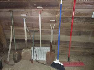 lot 1209 image: shovels and brooms