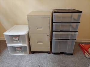 lot 1323 image: file cabinet and 2 organizers