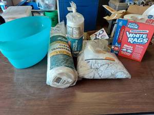lot 1158 image: plastic sheeting and rags