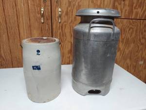 lot 1409 image: Cream Can and Crock Churn