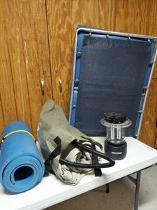 lot 5395 image: Air Bed, Cot and Lantern