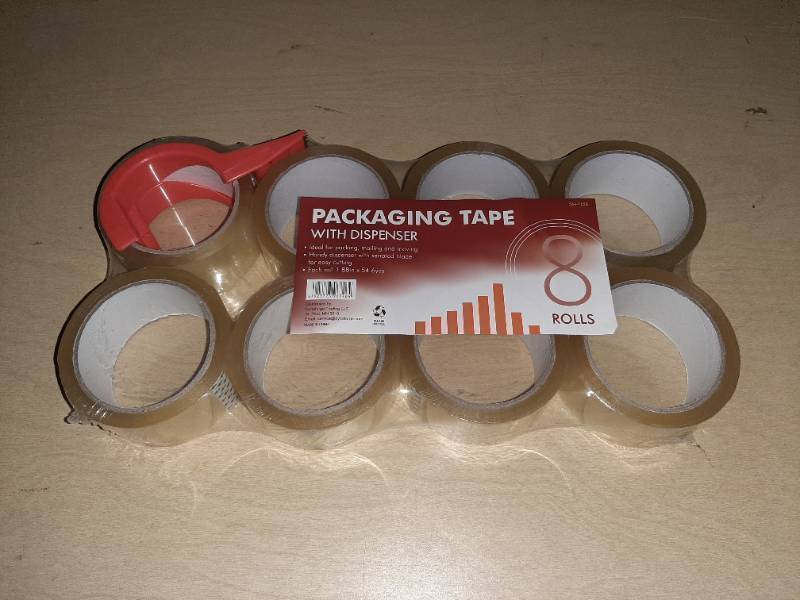 lot 7041 image: 8 Rollspack 1.88 X 54.6yd Packaging Tape With Dispenser