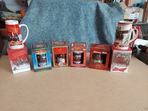 lot 1126 image: 6 Budweiser steins