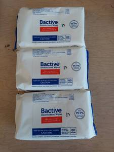 lot 2682 image: (3) Bactive Disinfecting Wipes - 80 Count