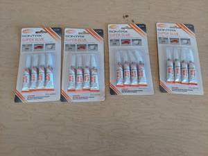 lot 2685 image: (4) Super Glue 4 Pack - 0.28 Oz. Bonds Rubber Metal Glass Plastic Ceramics Wood