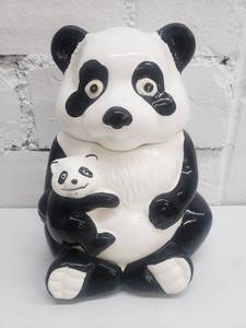 lot 1888 image: Panda and Baby Cookie Jar