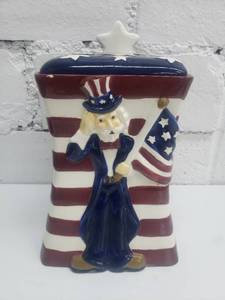 lot 1892 image: Uncle Sam Flag Cookie Jar