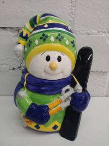 lot 2310 image: Skiing Snowman Cookie Jar