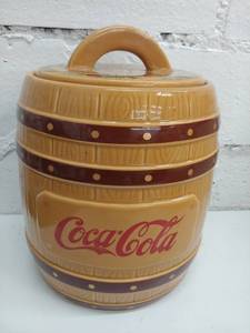 lot 2313 image: Coca-Cola Barrel Cookie Jar