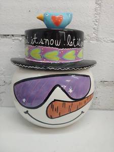 lot 2317 image: Semi Circle Snowman Cookie Jar