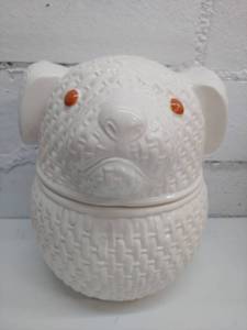lot 2318 image: Woven Dog Cookie Jar