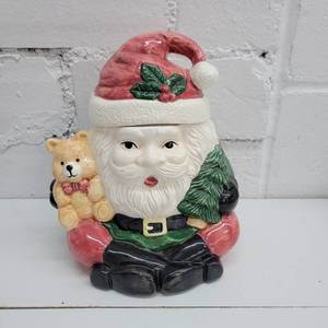 lot 2333 image: Santa With Bear Cookie Jar