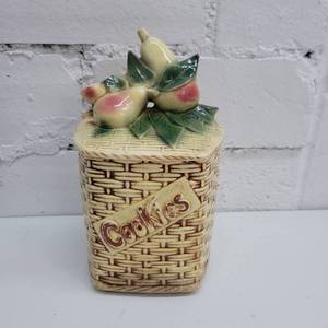 lot 2336 image: Pear Basket Cookie Jar