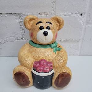 lot 2347 image: Bear and Apple Basket Cookie Jar
