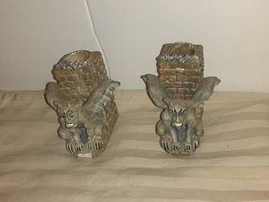lot 1704 image: Gargoyle Candle Holders