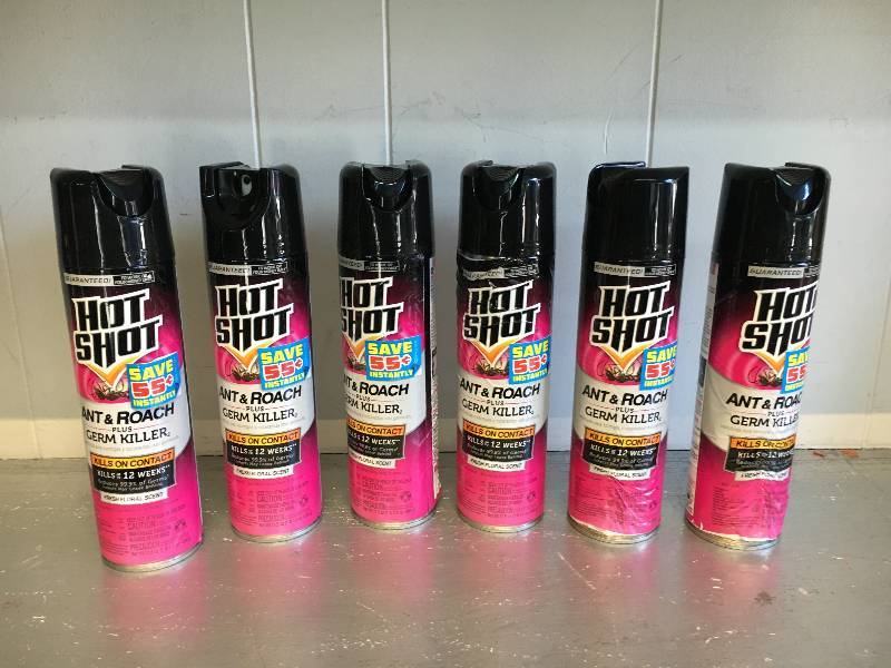 lot 157 image: LOT OF 6 HOT SHOT ANT AND ROACH GERM KILLER