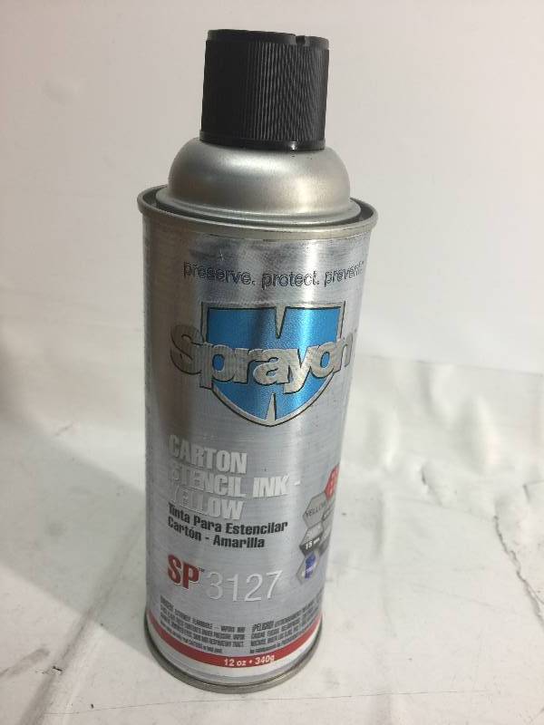 lot 94 image: CASE OF 12 SPRAYON CARTON STENCIL INK (YELLOW)