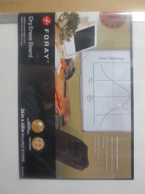 lot 116 image: FORAY 36IN X 48 DRY ERASE BOARD