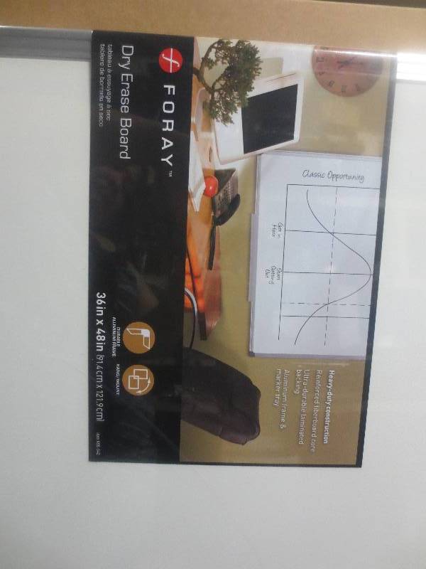 lot 120 image: FORAY 36IN X 48 DRY ERASE BOARD