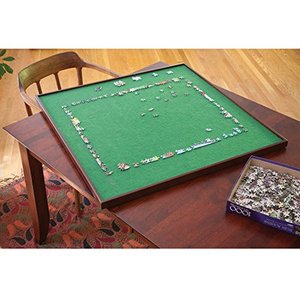 lot 2802 image: Bits and Pieces - Square Jigsaw Puzzle Spinner - Puzzle Accessories- Lazy Susan Puzzle Table Surface Fits 1500 pc Puzzles - Spin Puzzle to Reach Sections You Need