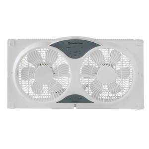 lot 2814 image: Comfort Zone 3-Speed Reversible Twin Window Fan with Remote Control