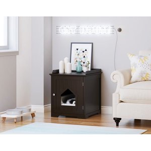 lot 2822 image: PAWLAND Decorative Cat House, Cat Home, Indoor Pet Crate - Litter Box Enclosure