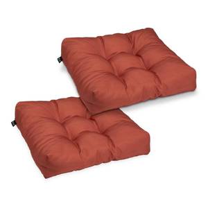 lot 2836 image: Classic Accessories Water-Resistant 19 x 19 x 5 Inch Square Patio Seat Cushion, Brick, 2-Pack