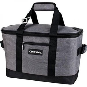 lot 2892 image: CleverMade SnapBasket Soft Sided 30L Collapsible Cooler - Heather CharcoalBlack