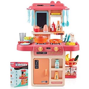 lot 2896 image: Smurfect - Kitchen Play Set with Accessories- Mini Kitchen Set with Realistic Light Sound Steam Simulation- Indoor Games Kitchen Cooking Playset with Water Outlet- Toys for Toddlers Children & Gi