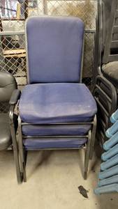 lot 1137 image: Navy Blue Padded Chairs