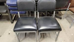 lot 1139 image: Lot of 2 Black Metal Base Chair
