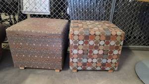 lot 1155 image: Lot of 2 Cube Geometric Foot Stools