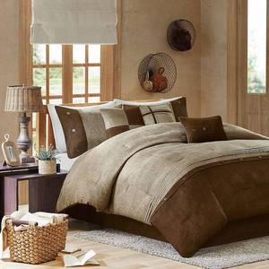 lot 56046 image: Madison Park Westbrook 7 Piece Faux Suede Comforter Set- Retail$116.64